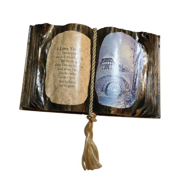 "I Love You" Book Shape Shelf Tabletop Home Decor Sign - Picture 1 of 4